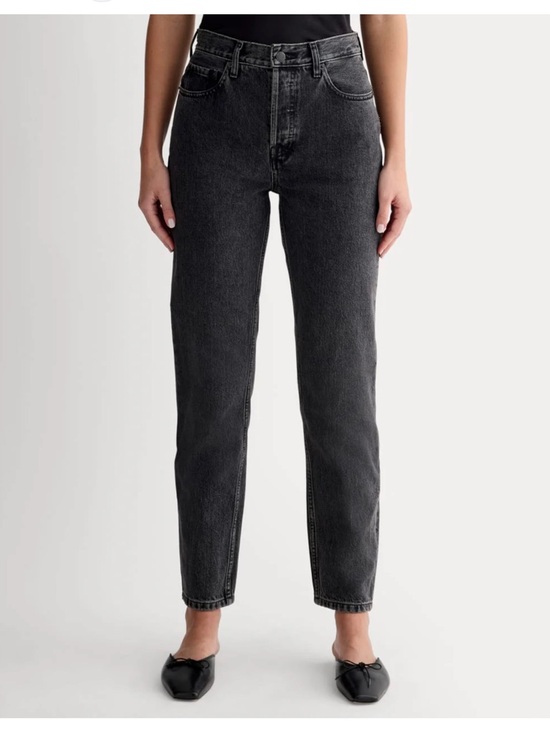 Everlane Denim - Everlane The Curvy 90s Cheeky Straight Jean Denim Black Dark Organic Cotton 28
